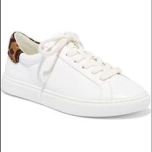 Leopard accent sneakers .